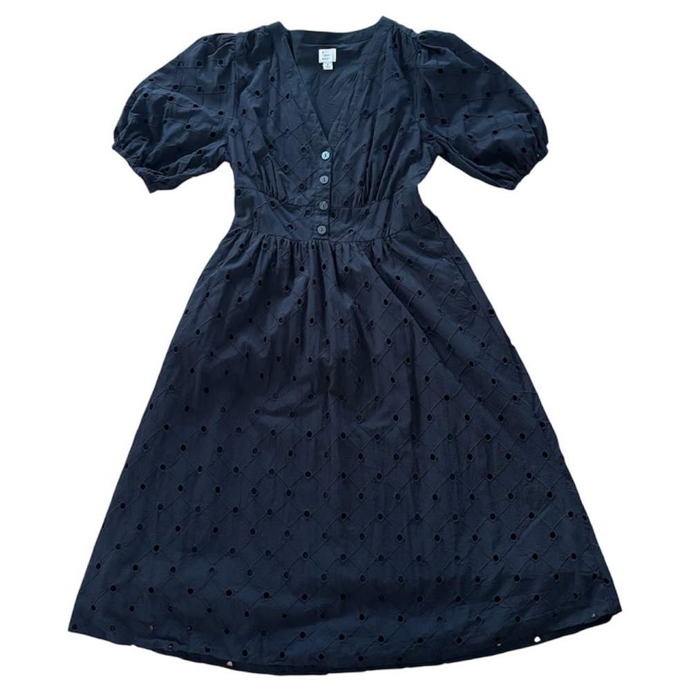 Black Eyelet Midi Dress - Picture 2 of 8